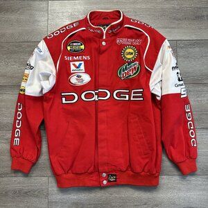 Vintage Dodge Nascar Racing Jacket Sz L Chase Authentics Mountain Dew #9 JR